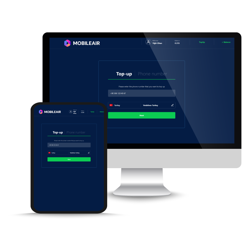 MobileAir website mock-up